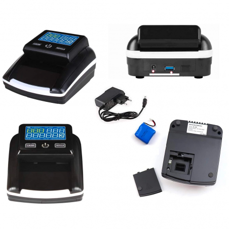 Detector billetes falsos y contador de dinero en euros portátil 751309 USB