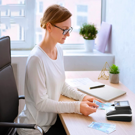 Detector billetes falsos y contador de dinero en euros portátil 751309 USB