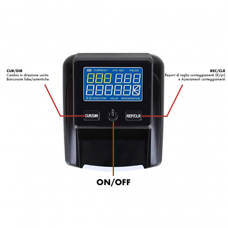 Detector billetes falsos y contador de dinero en euros portátil 751309 USB