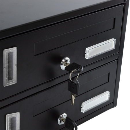 Buzón biplaza condominio Iron Black 783.B Formato Revista 23x18x30cm