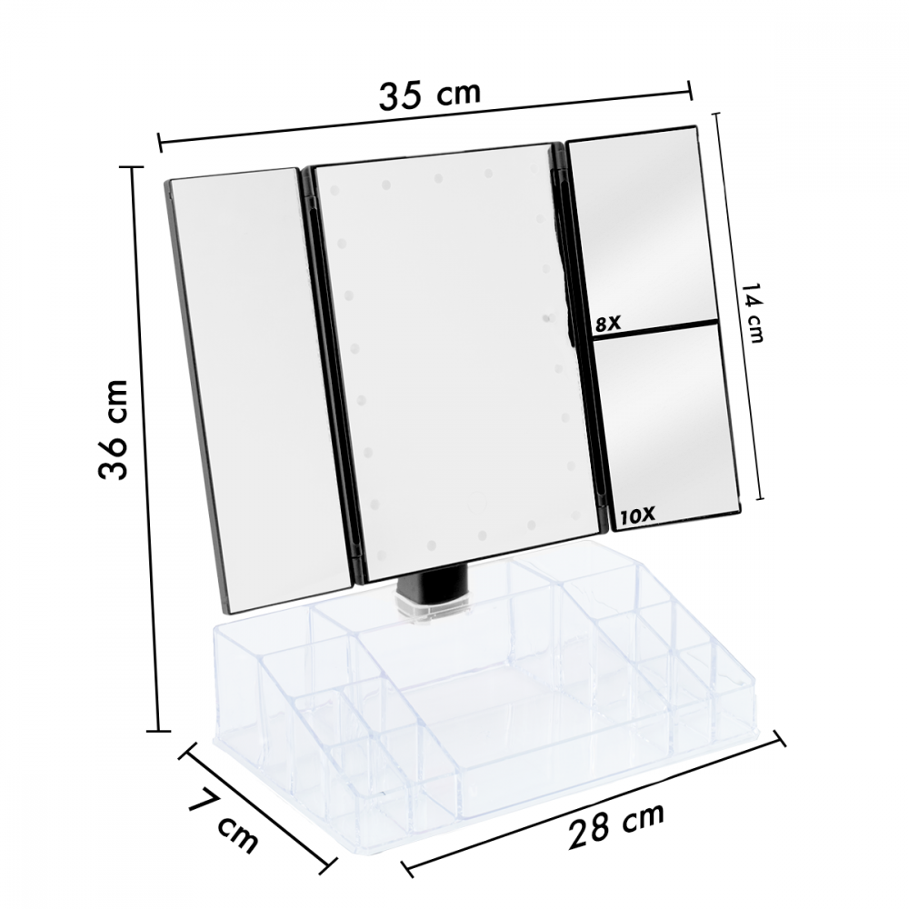 945126 Espejo giratorio con luces LED táctiles...