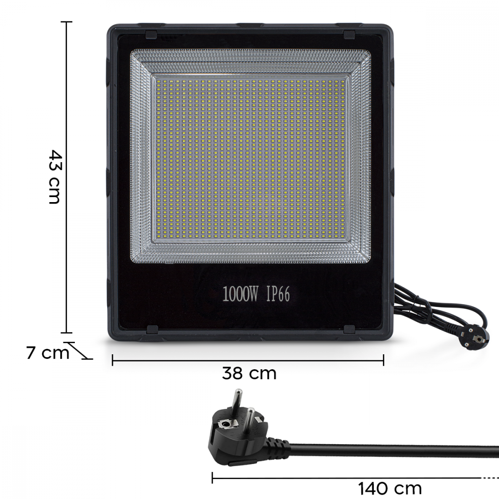 Faro de 1000W con 1200 LED luz blanca fría para...