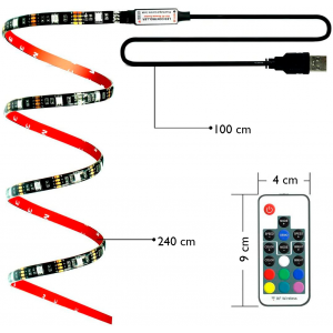 Luces LED RGB USB para TV con tira y control remoto para... 2