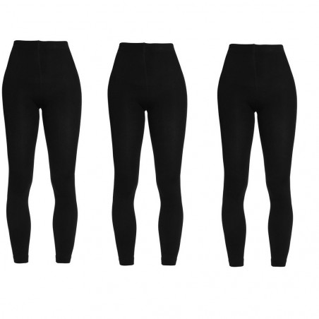 Pack 3 Leggings negros opacos con interior de felpa 380 Den Talla Única