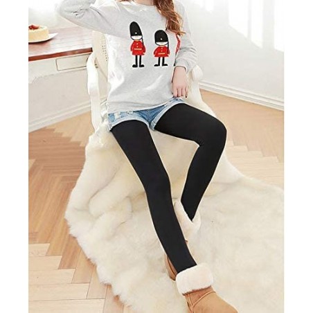 Pack 3 Leggings negros opacos con interior de felpa 380 Den Talla Única