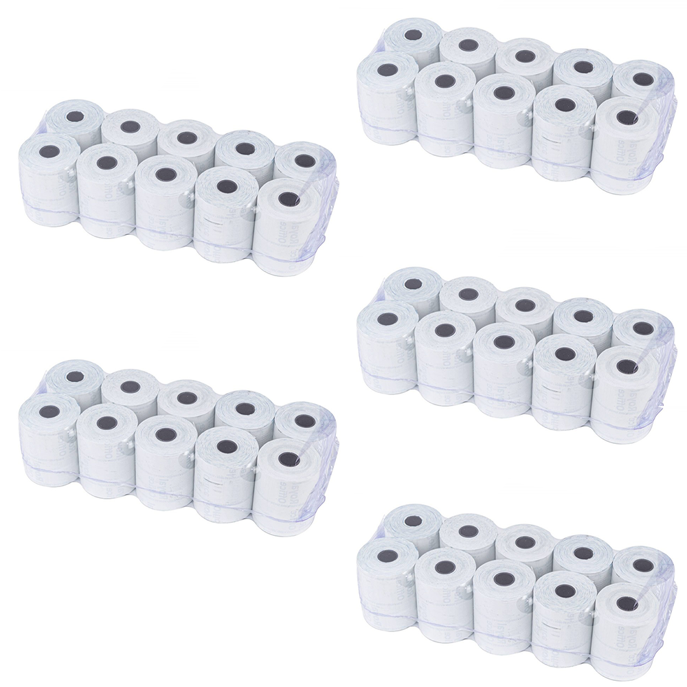 Pack 50 rollos de papel térmico ONE OFFICE para 57mm x 35mt agujero 12mm 55gr