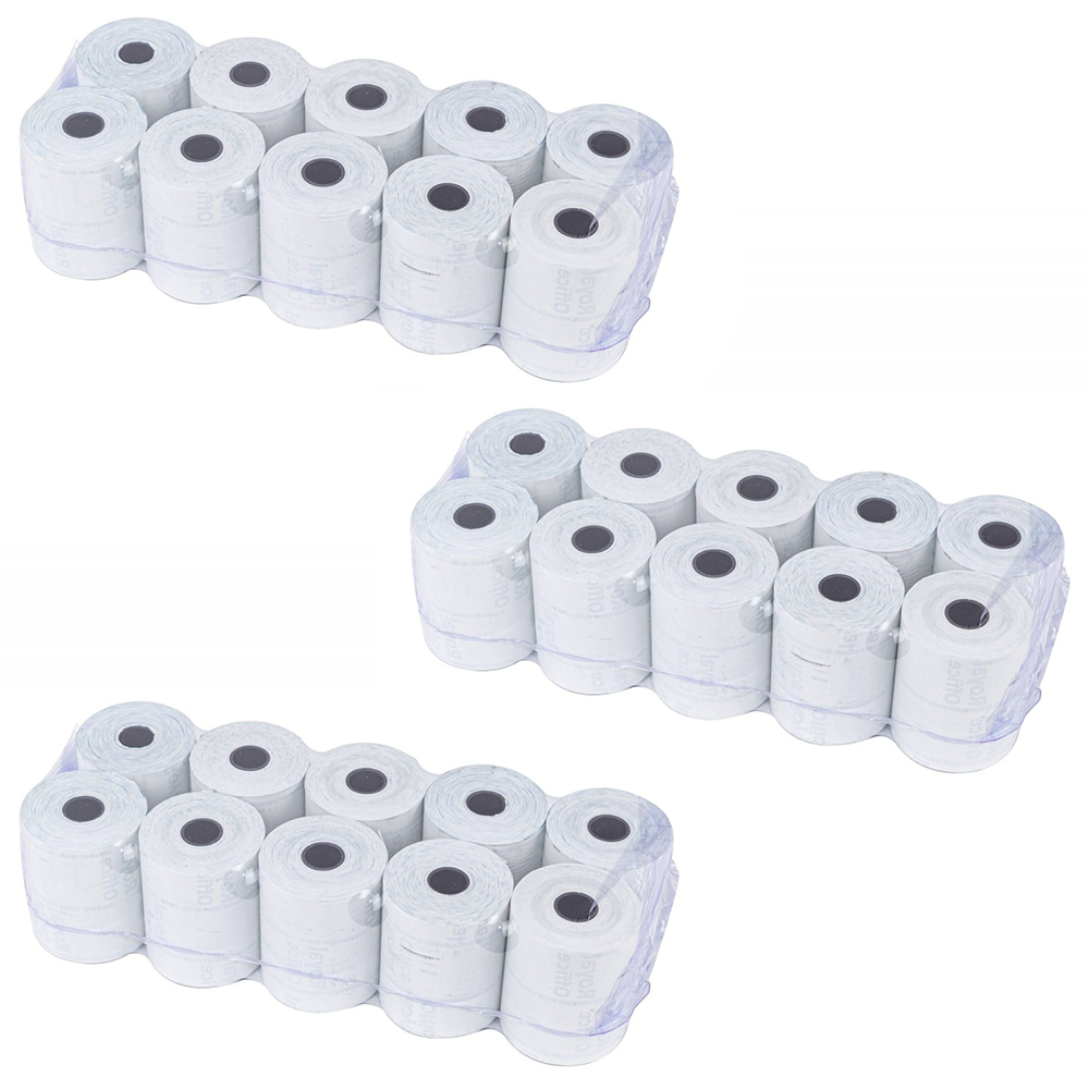 Pack 30 rollos papel térmico ONE OFFICE para 57mm x 35mt agujero 12mm 55gr
