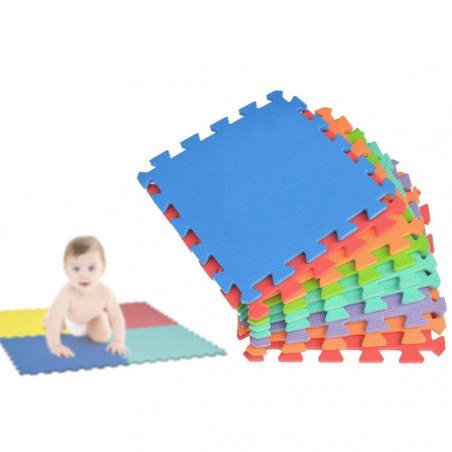 Alfombra de juego CIGIOKI puzzle modular de colores 40 pz 30X30 cm espuma eva