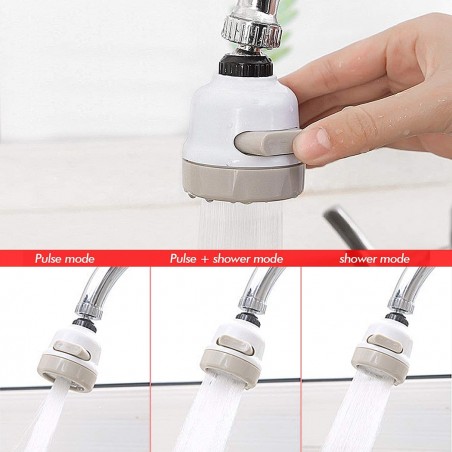 593278 Set 2 Piezas filtro grifo giratorio 360° en ABS 3 sprays ANTISPLASH