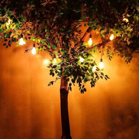 Cadena Luminosa LED 10m con 10 Bombillas Cálidas Exterior con Panel Solar