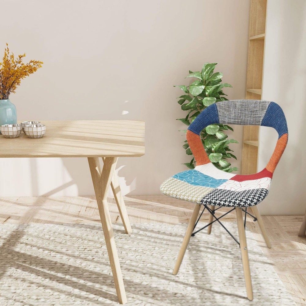 2 uds Silla PARIS Patchwork patas madera de...