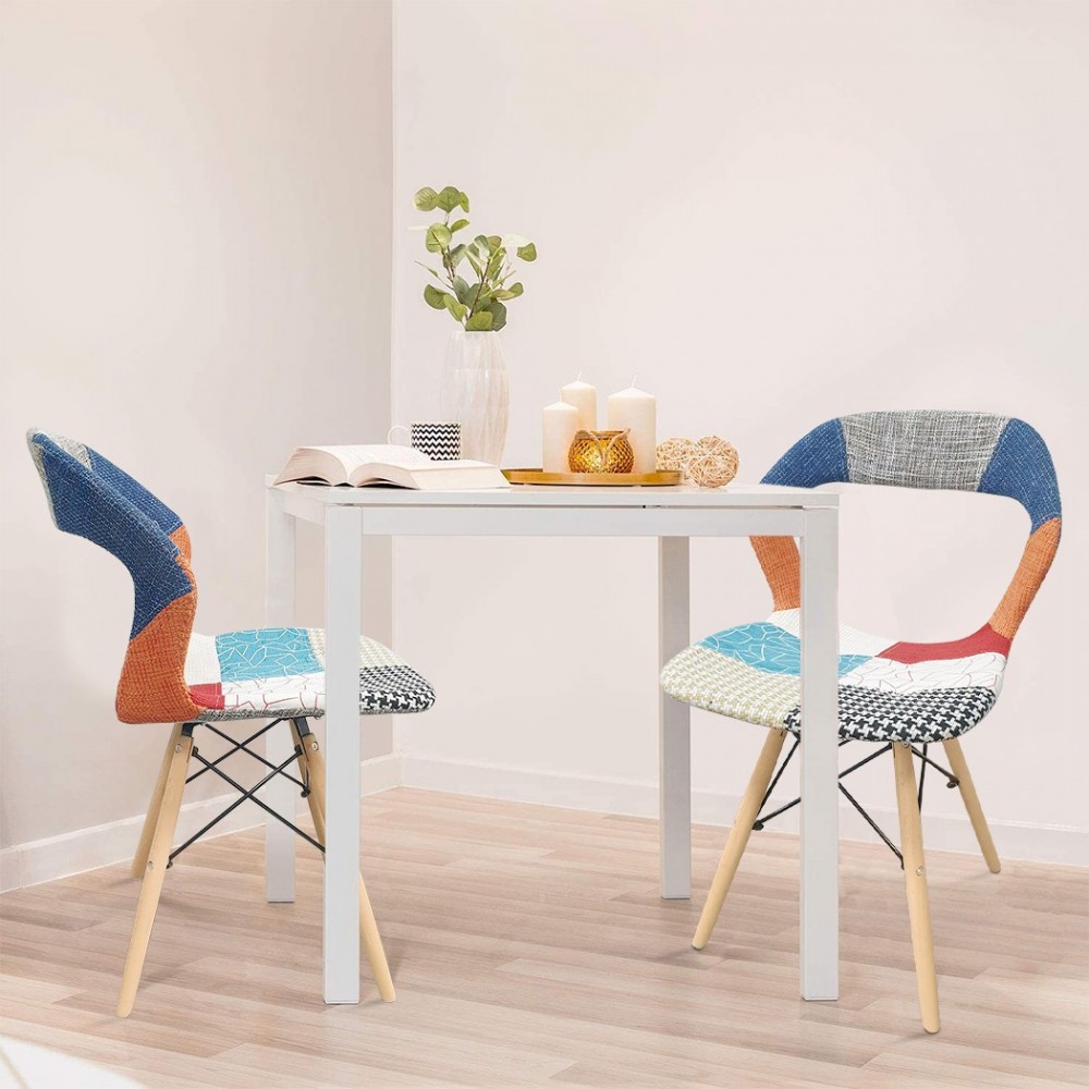 2 uds Silla PARIS Patchwork patas madera de...