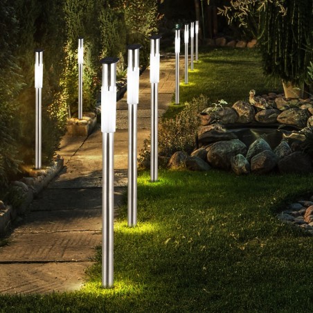8 pz Lámpara LED H70 Luz paso 1W Iluminación de jardín con carga energía solar