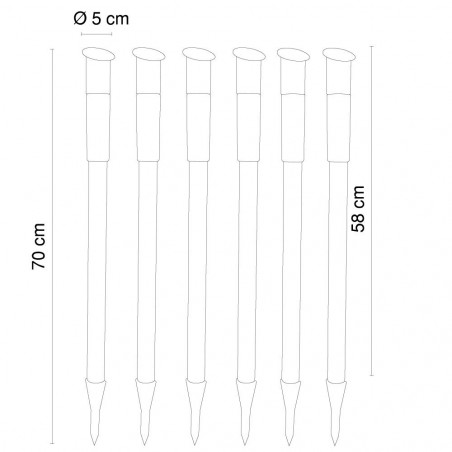 8 pz Lámpara LED H70 Luz paso 1W Iluminación de jardín con carga energía solar