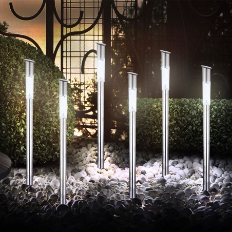 4 pz Lámpara LED H70 Luz paso 1W Iluminación de jardín con carga energía solar