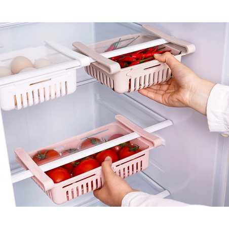 Set de 2 Cajones frigorífico 187325 Organizador Extensible en Plástico