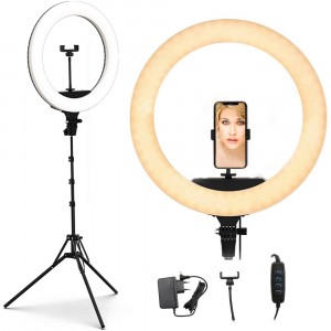 187158 Lámpara anillo de luz LED de 35 cm con con trípode...