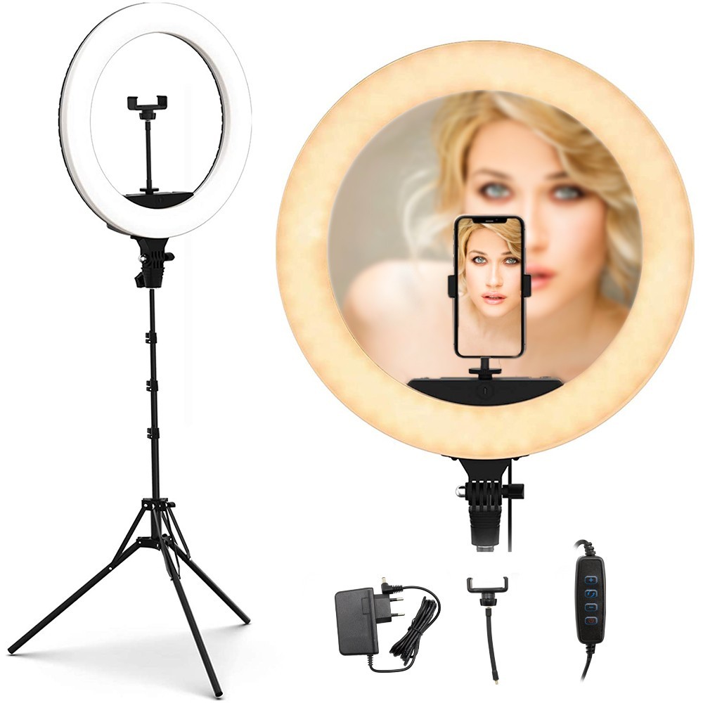 187158 Lámpara anillo de luz LED de 35 cm con...