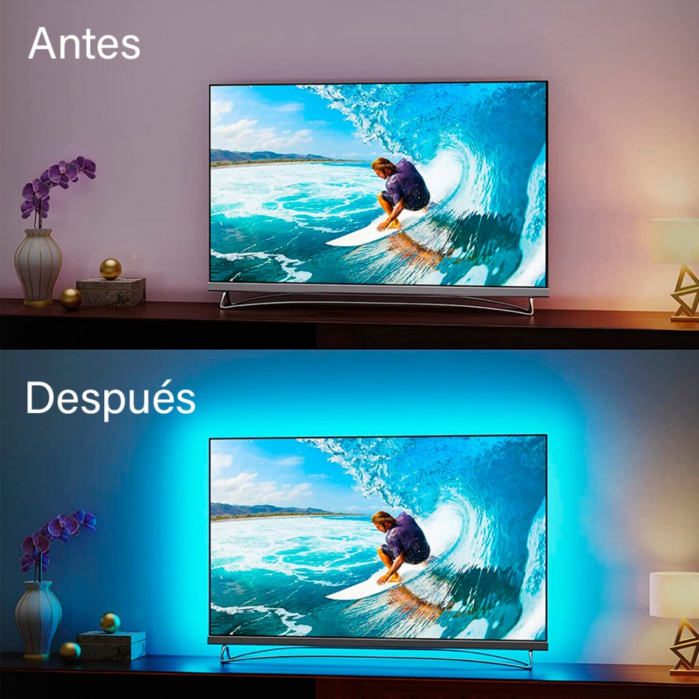 Luces LED RGB USB para TV con tira y control...