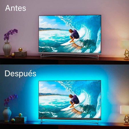 Luces LED RGB USB para TV con tira y control remoto para retroiluminación
