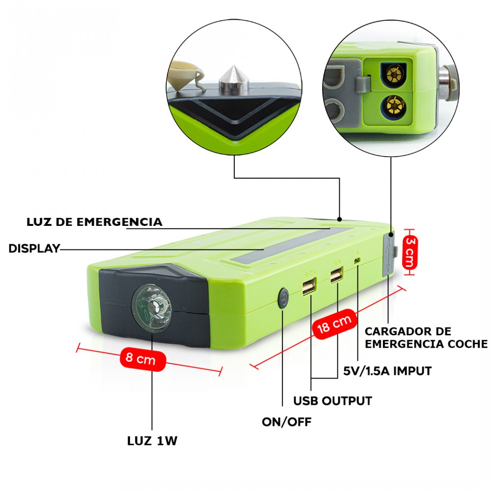 Arrancador de batería para coche 10000mAh...