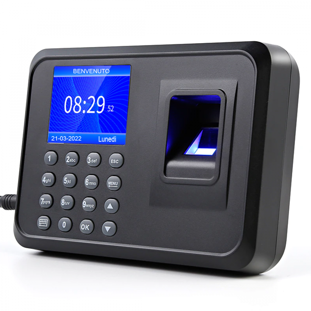 Monitor de tiempo y asistencia Timekeeper contraseña biométrica 2.4"USB