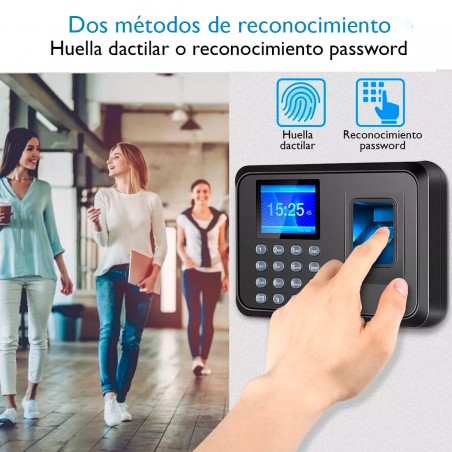Monitor de tiempo y asistencia Timekeeper contraseña biométrica 2.4"USB