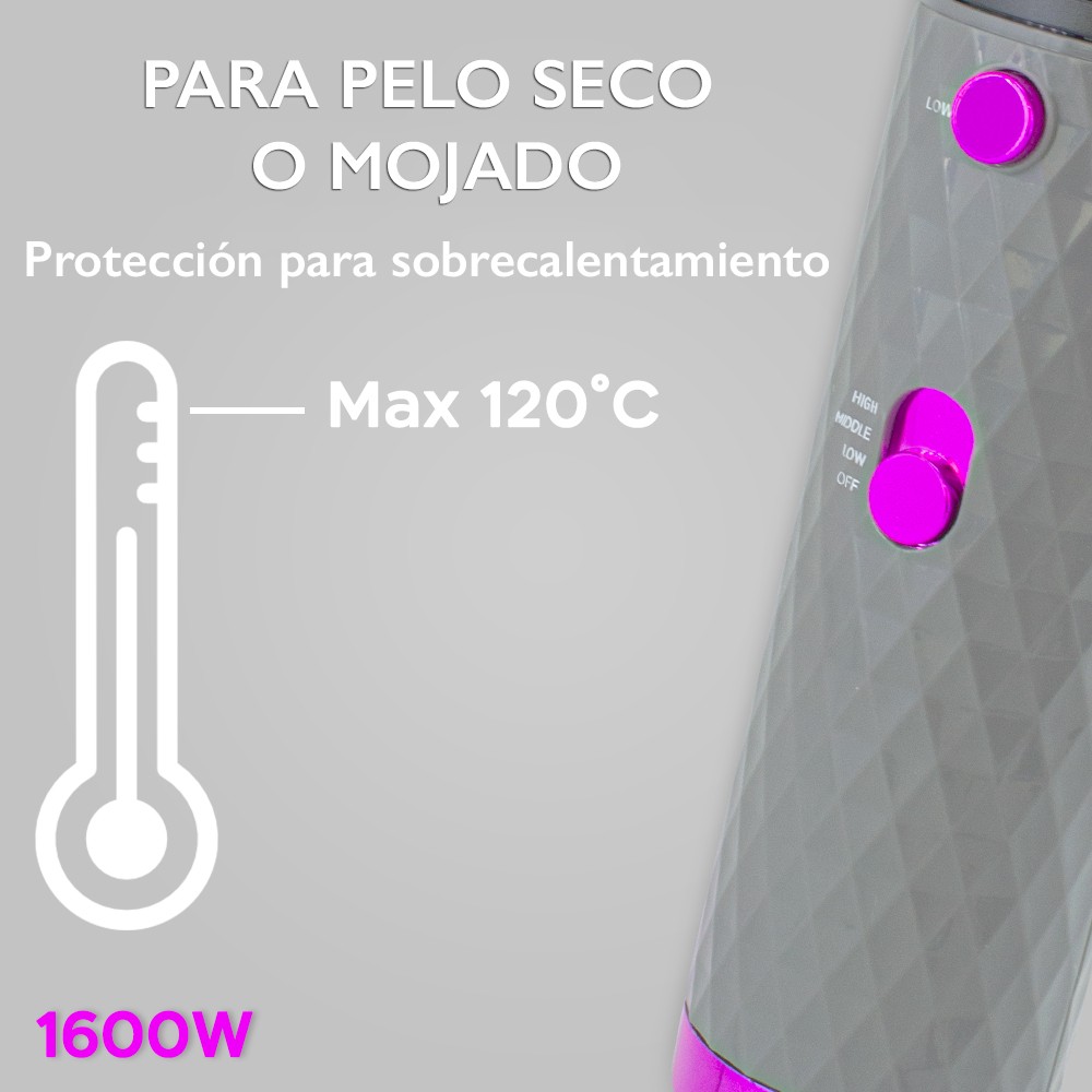 Cepillo alisador y voluminizador HS-818 Multifunción secador de pelo 1600W - Imagen 18 de 25