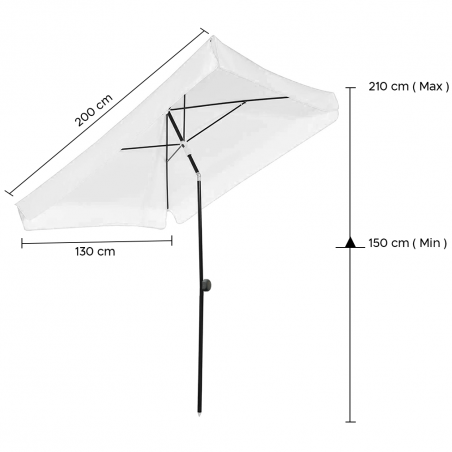 Sombrilla Rectangular para Mesa de Centro Easy Garden 4 Palos Basculantes