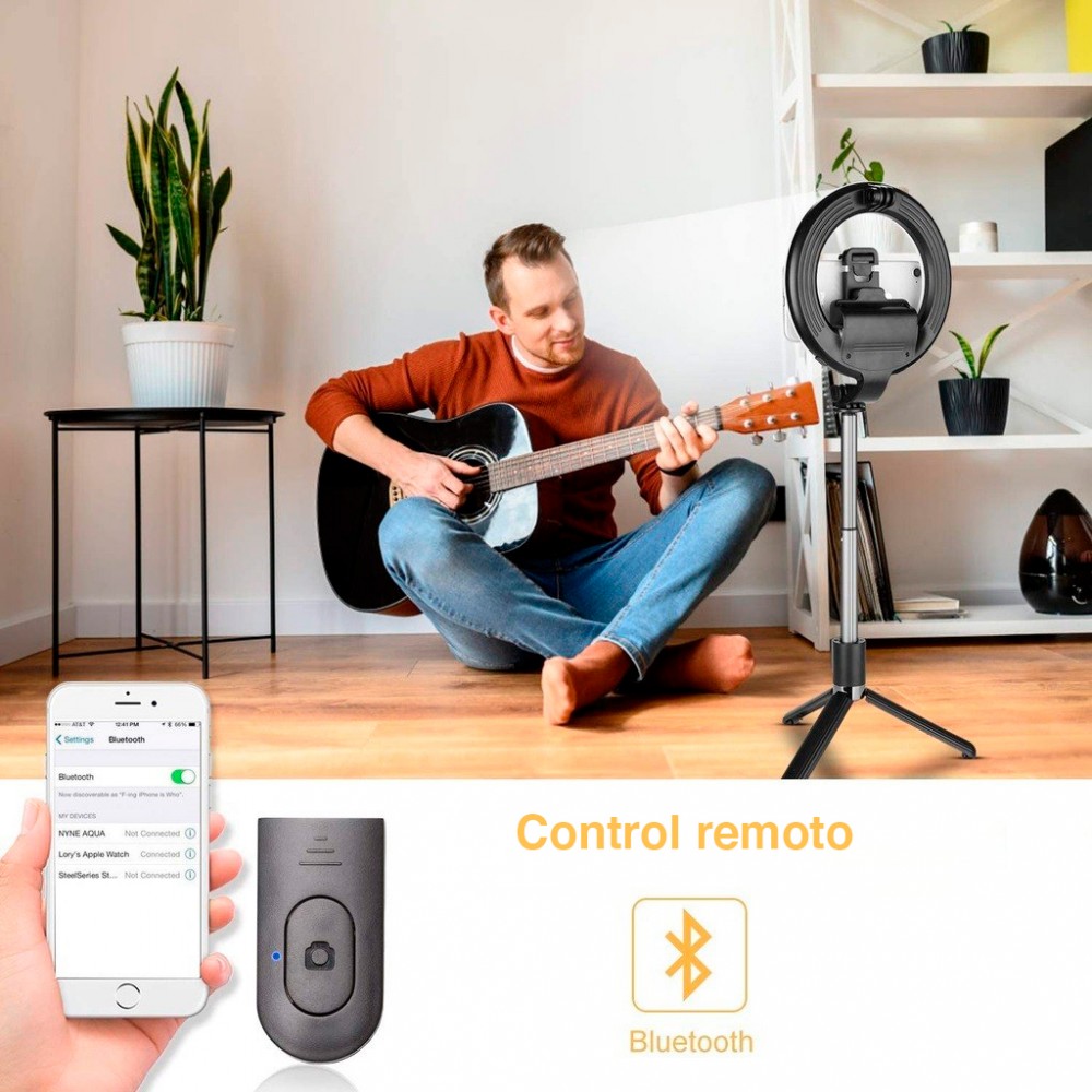 Selfie Stick Ring Light Led Ring 5" Trípode...