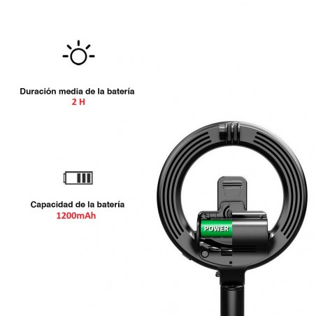 Selfie Stick Ring Light Led Ring 5" Trípode Plegable con Control Remoto 07
