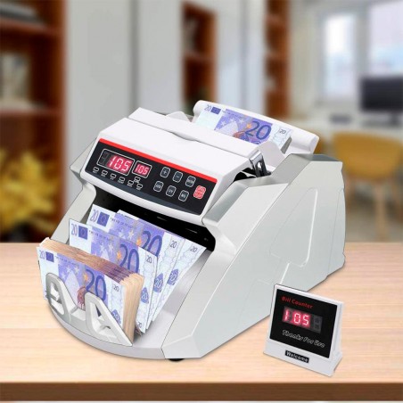 Contador de billetes profesional con detector de billetes falsos y pantalla LED