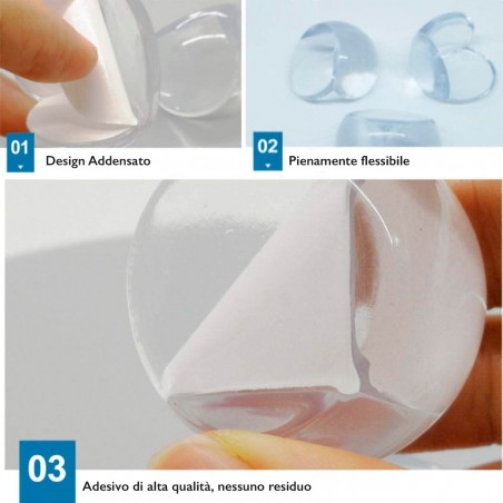 256527 Esquineros 4 uds material plástico transparente adhesivo doble cara