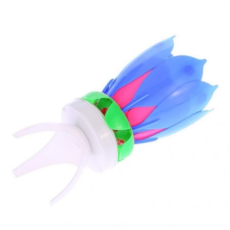 456910 Pack 4 velas musicales forma de Flor efectos de sonido y giratoria AZUL