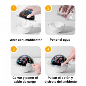 Lámpara humidificador de habitación 603242 Difusor de... 2