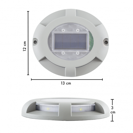 Set 4 unidades Focos LED IP67 para Exterior luz fría con panel solar integrado