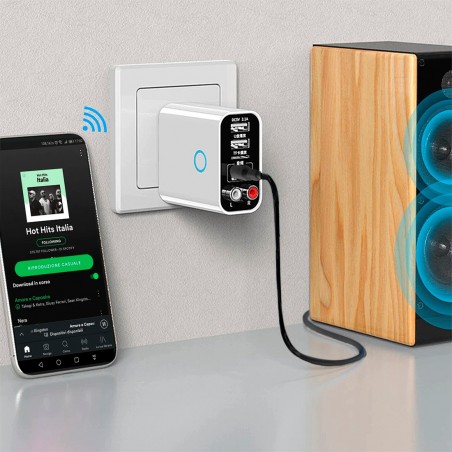 Transmisor inalámbrico Bluetooth AUX Adaptador de audio estéreo con mando