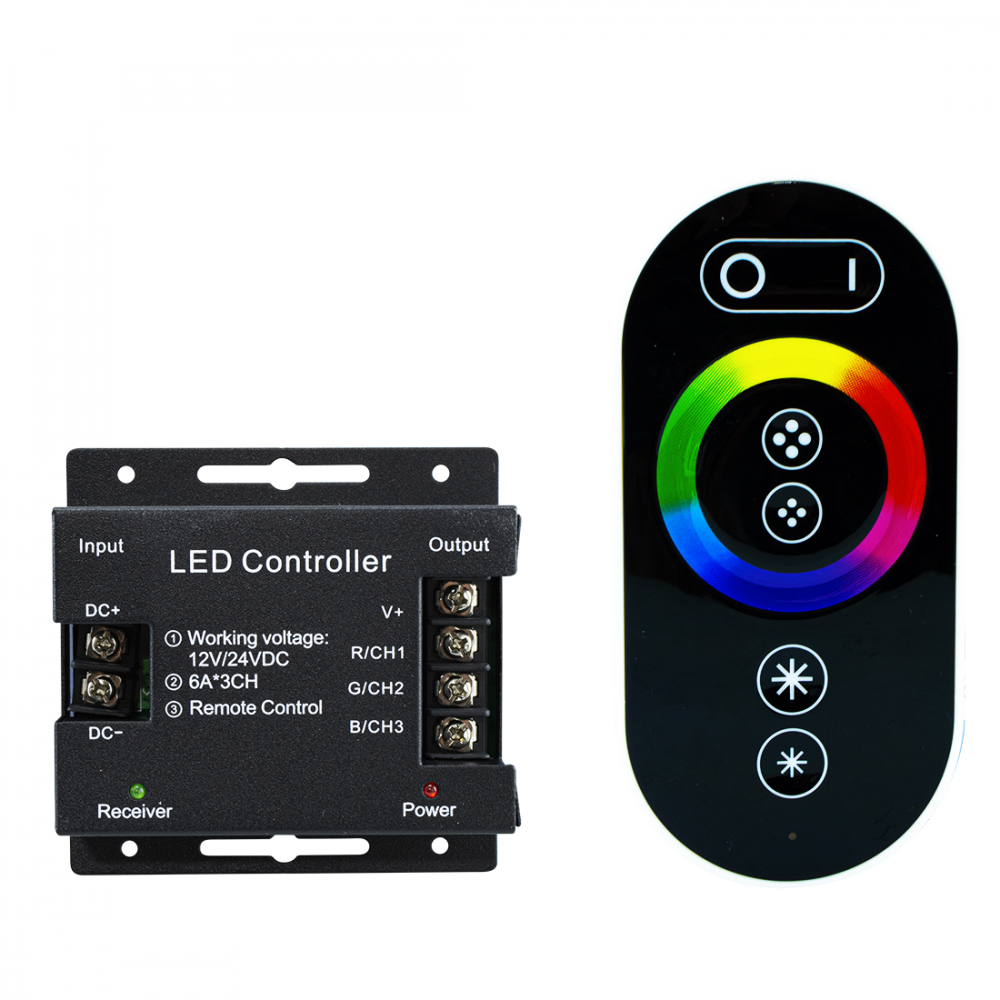 Controlador inalámbrico 12V Unidad de control RGB con mando táctil para tira LED