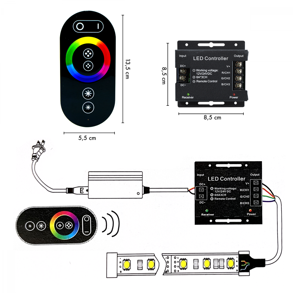 Controlador inalámbrico 12V Unidad de control...