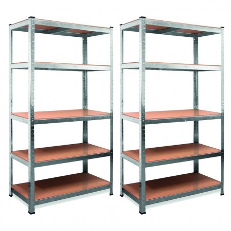 Set 2 Estanterías gran capacidad 875Kg 5 Baldas Modulares MDF H180xL90xP40cm