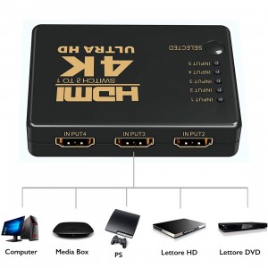 Conmutador 4K HDMI Ultra HD Switch 1080P de 5 entradas... 2