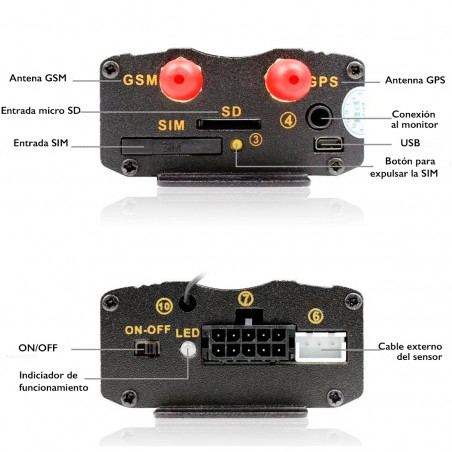 Localizador satelital GSM GPRS GPS Tracker alarma antirrobo automóviles y motos