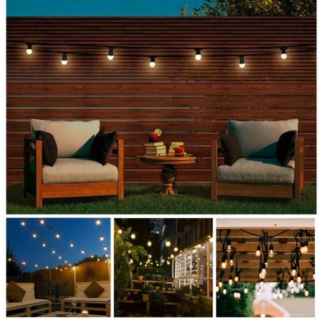 Cadena de luces LED de 10 mtr para iluminación decorativa de 10 bombillas