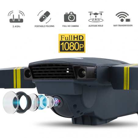 Drone plegable 1080P HD Mini Quadcopter con cámara Wifi y control remoto