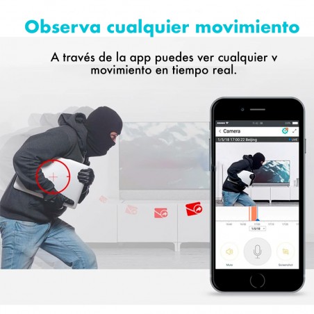 Cámara de vigilancia inalámbrica Wifi con APP 1080P HD con altavoz y 3 antenas