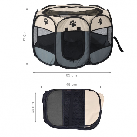Tienda Box para perros recinto para animales pequeños Pop-Up Beige 65x65cm