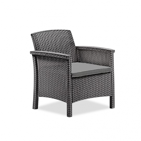 Conjunto de sofá 2 butacas y mesita Estilo Rattan VENEZIA salón de exterior