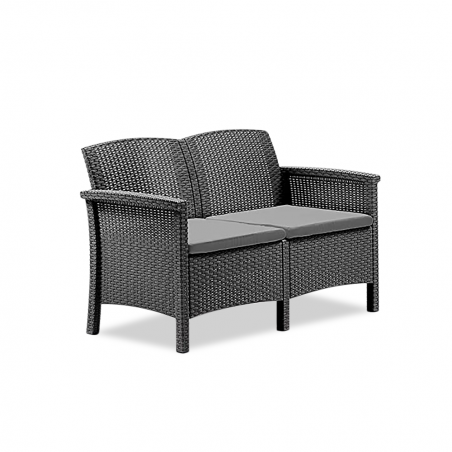 Conjunto de sofá 2 butacas y mesita Estilo Rattan VENEZIA salón de exterior