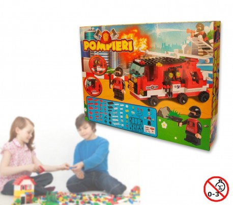 Juego de construcción con motivo de BOMBEROS set de 170 PZ con 2 personajes incluye camión 371142