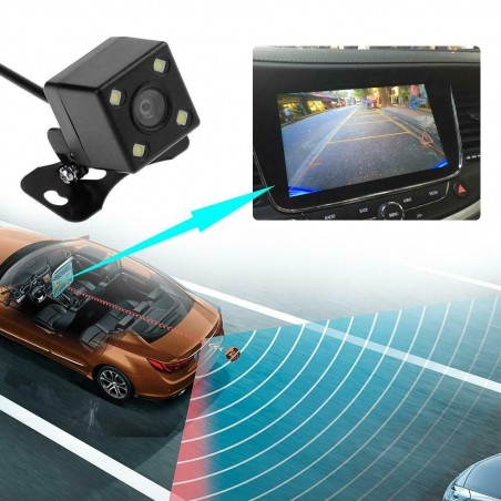 Cámara marcha atrás para coche visión nocturna 4 Led Estacionamiento 170 grados